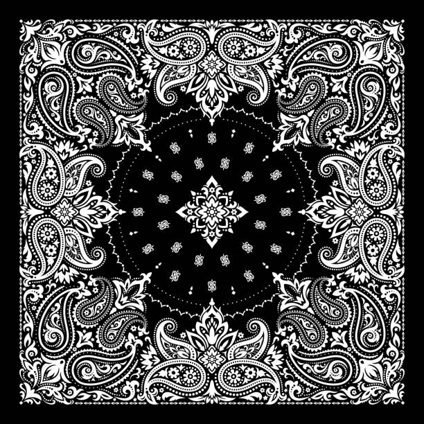 ilustrações de stock, clip art, desenhos animados e ícones de paisley bandana print - paisley