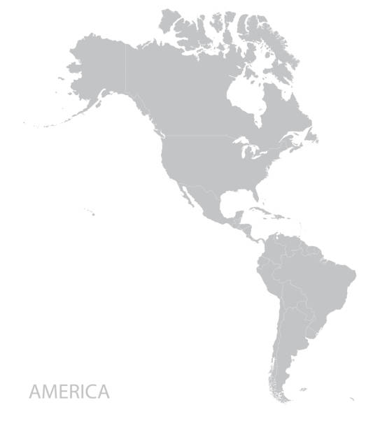 карта америки - северная америка stock illustrations