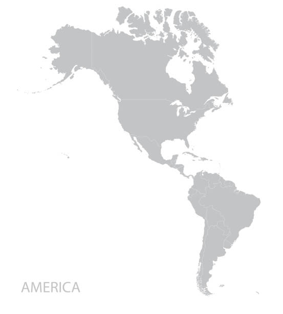 America map Americas map. Vector The Americas stock illustrations