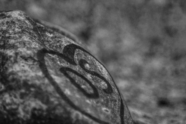 istock A Rock with heart shape ouline and two letters DS 873764748