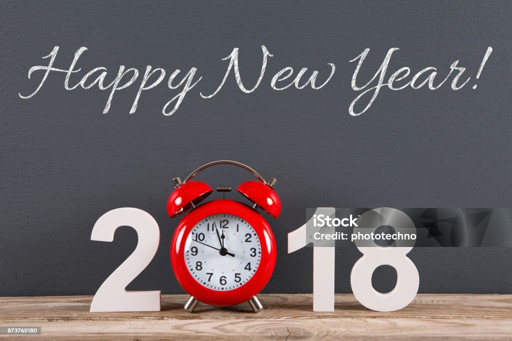 Happy New Year 2018 Konzepte auf Schreibtisch - Lizenzfrei 2018 Stock-Foto