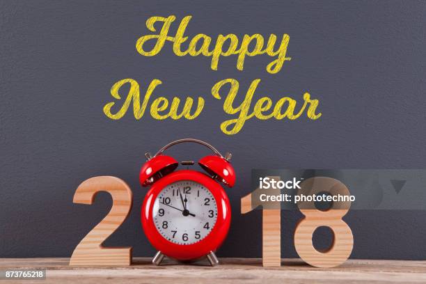 Happy New Year 2018 Stock Photo - Download Image Now - 2018, Abstract, Advertisement