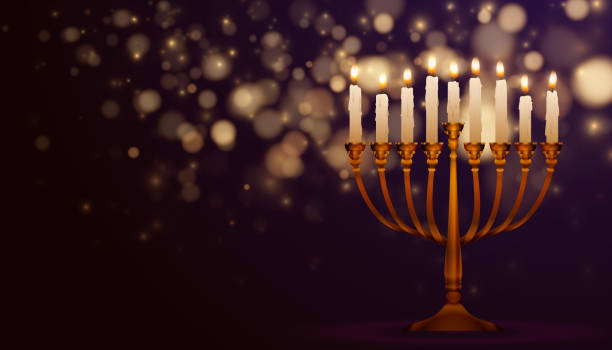 ilustraciones, imágenes clip art, dibujos animados e iconos de stock de festividad judía fondo de hanukkah - menorah hanukkah israel judaism