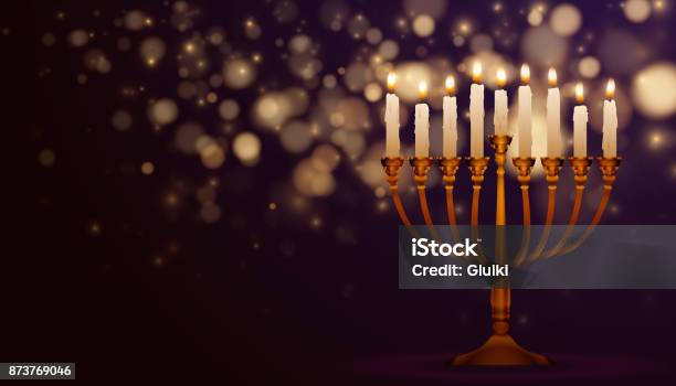 Jewish Holiday Hanukkah Background Stock Illustration - Download Image Now - Hanukkah, Backgrounds, Menorah