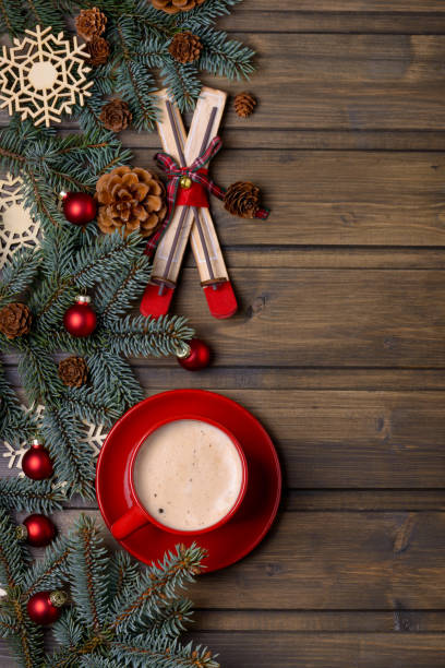 istock Coffee and Christmas decoration 873776194