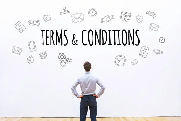 terms and conditions, word concept background