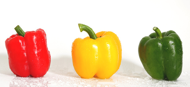 Fresh sweet pepper isolated on white background