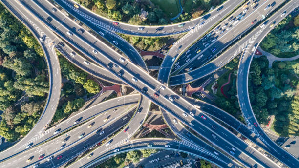 istock aerial view of highway interchange in sunny day 873794538