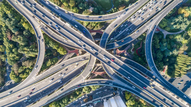 istock aerial view of highway interchange in sunny day 873794548