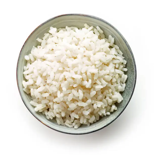 Photo of bowl of boiled round rice
