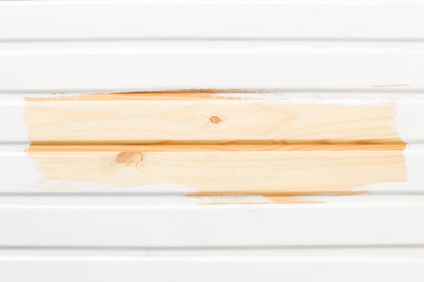 istock Brush and Painted wooden planks with white paint. Copy space and paste text. mockup frame 873802712