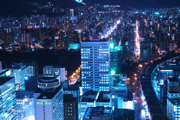 istock Sapporo of the New Japan three major night view 873803394