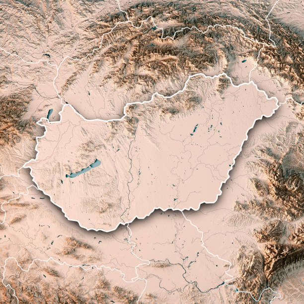 istock Hungary Country 3D Render Topographic Map Neutral Border 873810474