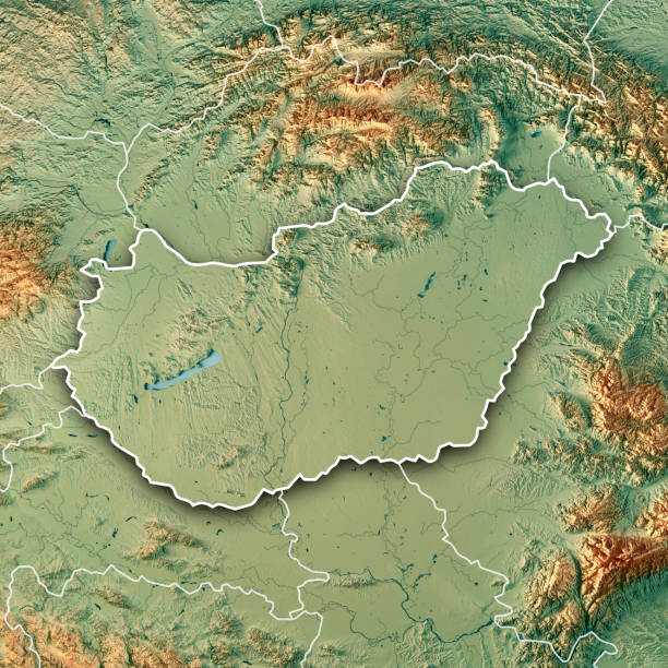 istock Hungary Country 3D Render Topographic Map Border 873810576