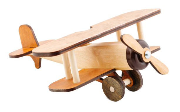 istock Mock plane made of wood isolated on white background 873814782