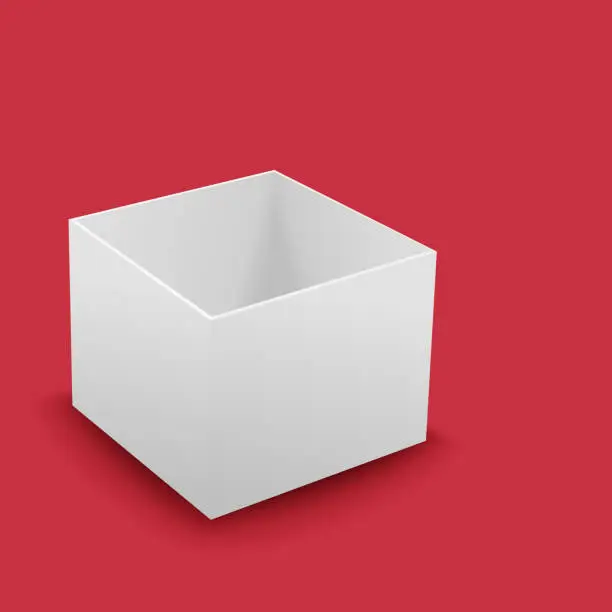 Vector illustration of One blank empty open box. Vector