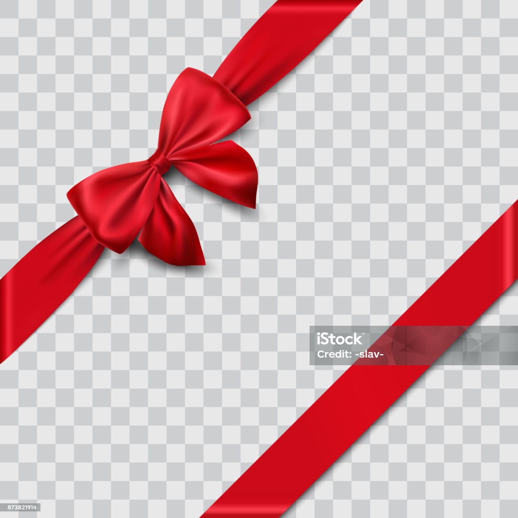 red satin ribbon and bow red satin ribbon and bow vector illustration Tied Bow stock vector