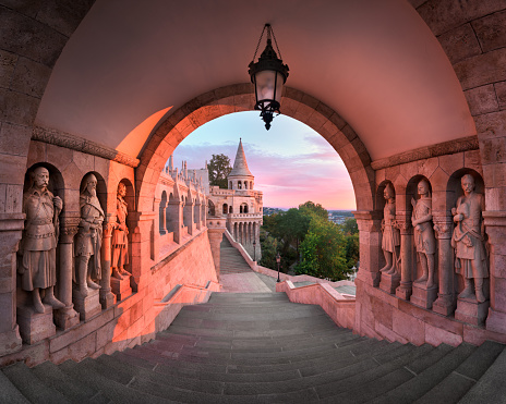 Panorama of Fisherman Bastion in the Morning, Budapest, Hungary
