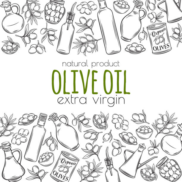 olivedayoll　手描きイラスト Hand Drawn Sketch Olives Stock Illustration - Download Image Now