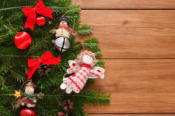 istock Christmas decoration, ornaments and garland frame background 873829544