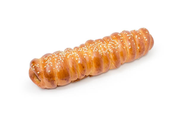 istock Sausage in the dough on a white background 873833252