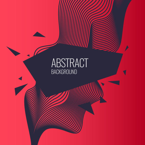 밝은 추상 배경 동적 파도 미니 멀 스타일에 삼각형 - backgrounds abstract swirl red stock illustrations