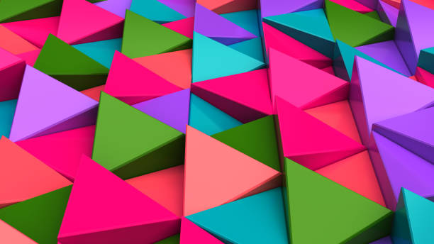 istock Pattern of green, red, purple and blue triangle prisms 873834600