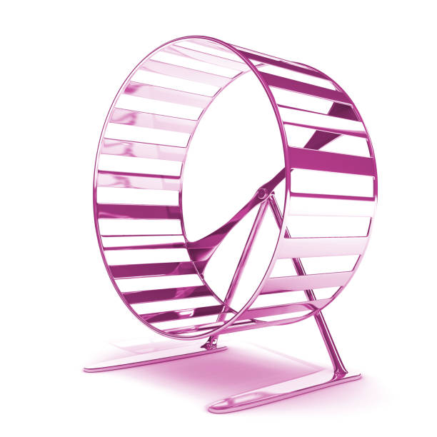 istock purple hamster wheel on white background (3d illustration) 873838132