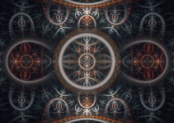 Elegant mechanical fractal background