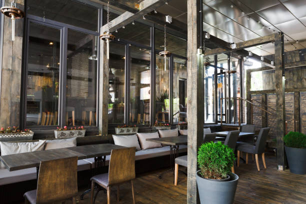 istock Interior of cozy restaurant, loft style 873841530