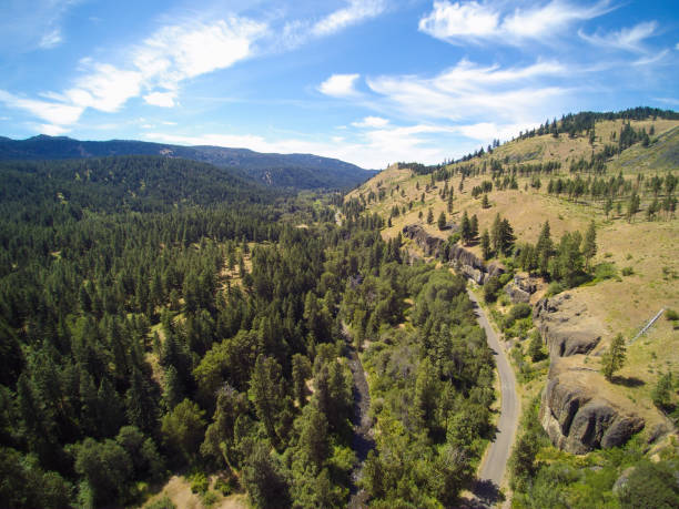 istock Aerial panoramic view of Mountain landscape with forested hills 873854562