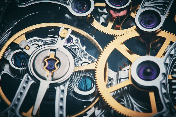 istock Macro of clockwork mechanism of elaborate watch 873857952