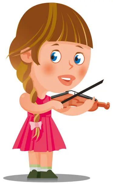 Vector illustration of Meisje met viool