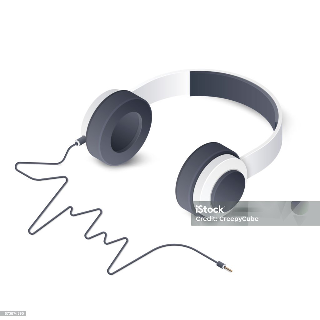 3d headphone isolated on white background. Isometric vector illustration 3d Headphones isolated on white background. Isometric vector illustration Headphones stock vector