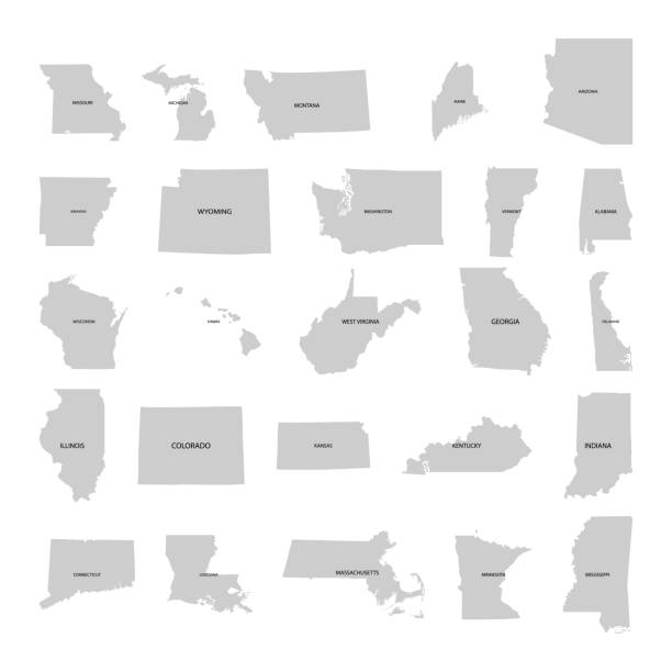 illustrazioni stock, clip art, cartoni animati e icone di tendenza di territorio degli stati d'america su sfondo bianco - 2786