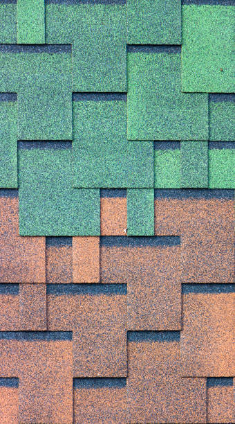 istock The texture of the shingles is close-up. Roofing material 873878678