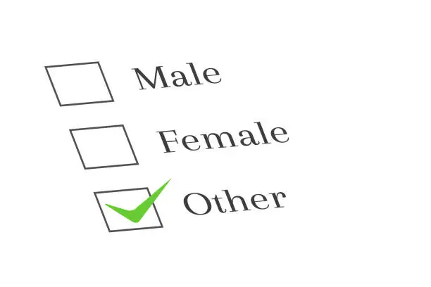 Vector illustration of Gender and questionnaire concept with male, female and other option