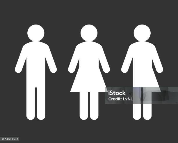 Bathroom Sign With Third Gender And Sex Sign Stock Illustration - Download Image Now - Non-Binary Gender, Bathroom, Human Representation