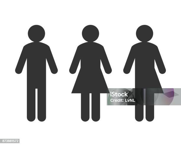 Transgender Or Unisex Pictogram Concept Stock Illustration - Download Image Now - Icon Symbol, Bathroom, Human Gender