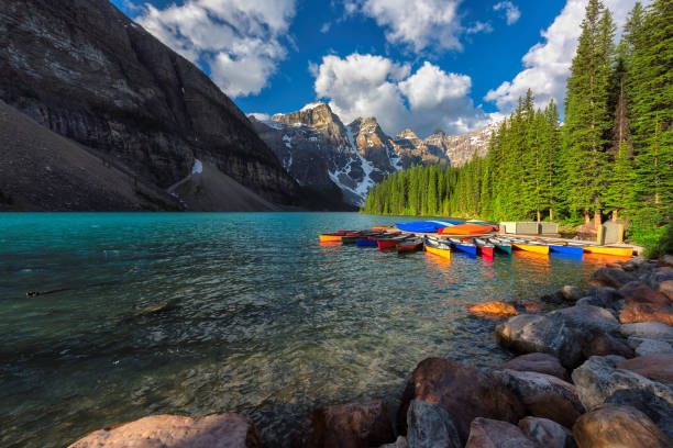 istock Colorful canoe at Moraine Lake 873882070