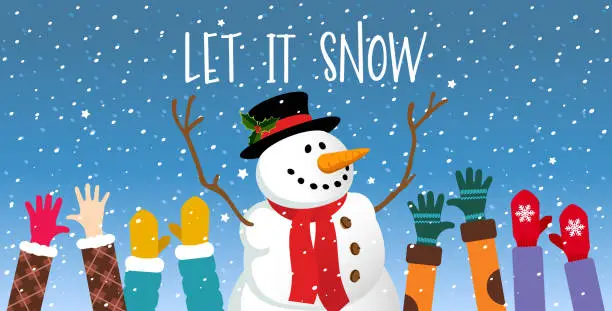 Vector illustration of Let it snow