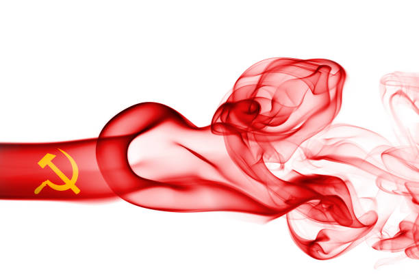 istock Communist national smoke flag 873891318
