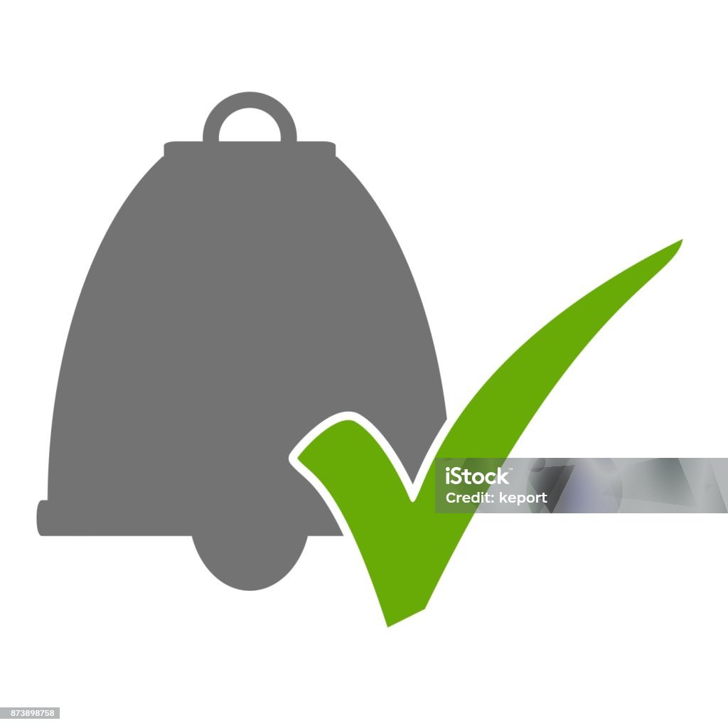 Tickbell Bell With Green Tick Stock Illustration - Download Image Now - Alarm ...