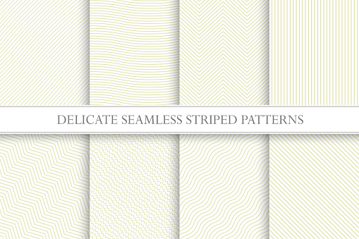 Delicate seamless striped patterns. Fabric textures - Tileable swatches.