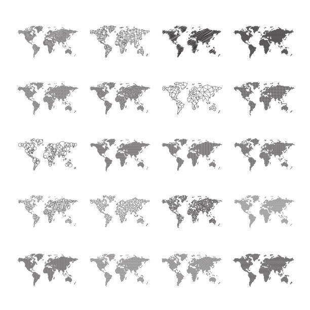 mappe del mondo - illustrazione arte vettoriale