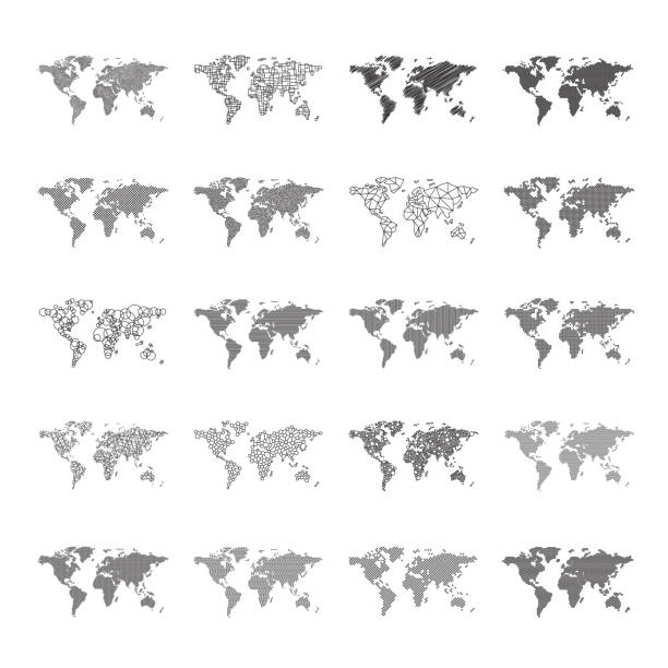 mapy świata – artystyczna grafika wektorowa