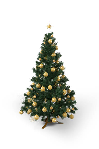 istock Colorful Christmas Tree are On Isolated White Background 873911968