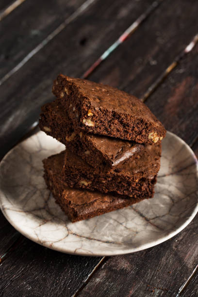 istock Delicious Brownie on Wooden Table 873912438