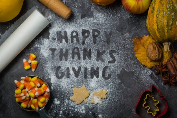 istock Thanksgiving concept - baking ingredients and symbols 873914120