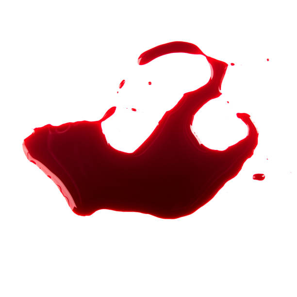 白い背景に分離されて出血スプラッシュ赤い血をドロップします。 - violent wind ストックフォトと画像
